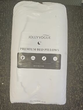 2 JollyVogue White Premium Bed Pillows - 2 Soft Support